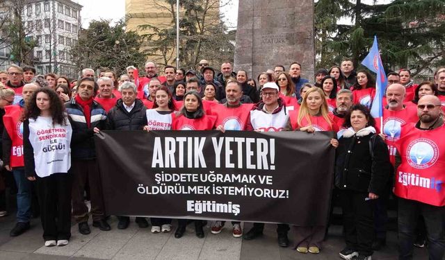 Okuldaki öğretmen cinayetine Trabzonlu eğitimcilerden tepki