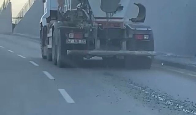Yola beton döken sürücüye 3 bin TL ceza