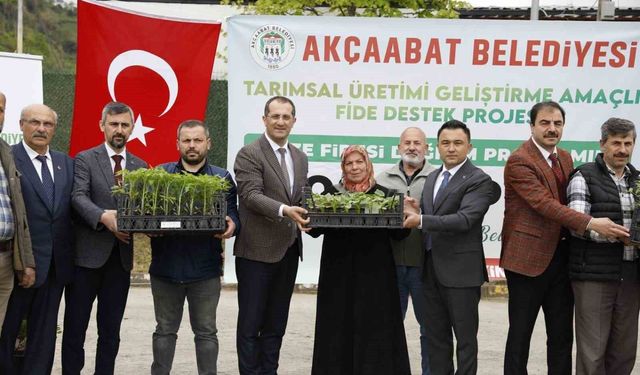 Akçaabat'ta üreticilere 25 bin sebze fidesi dağıtıldı