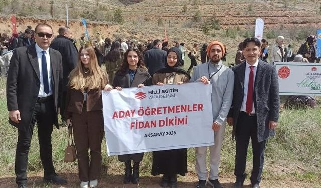 Aksaray'da aday öğretmenler fidanları toprakla buluşturdu