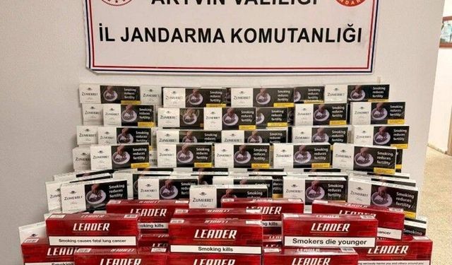 Artvin'de kaçakçılıkla mücadelede 9 bin 690 paket sigara ele geçirildi