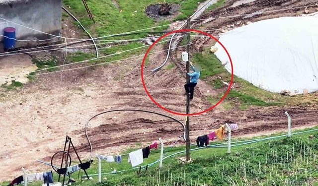 Dronu görünce kaçak hatları iptal etti