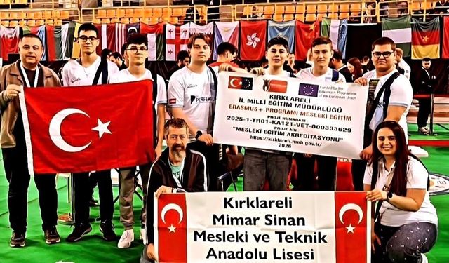 Kırklareli Mimar Sinan Mesleki ve Teknik Anadolu Lisesi öğrencileri dünya şampiyonu oldu