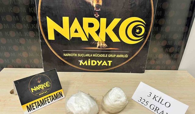 Mardin'de uyuşturucu operasyonunda 3 kilogram metamfetamin ele geçirildi
