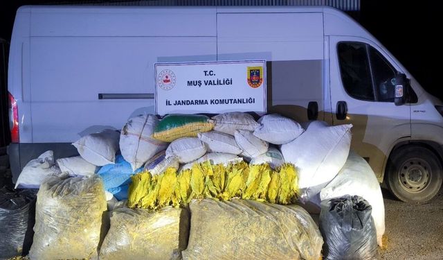 Muş'ta 1 ton 200 kilogram bandrolsüz tütün ele geçirildi