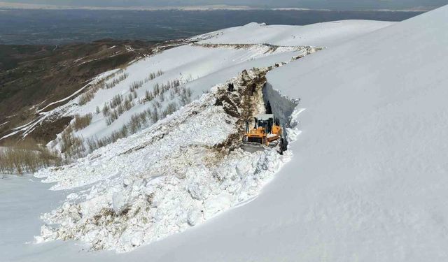 Muş'ta 5 metrelik karla zorlu mücadele