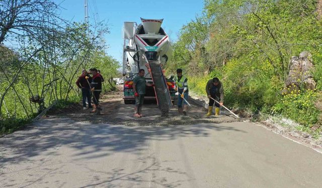 Ordu'da beton yol seferberliği sürüyor