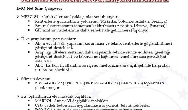IMO Deniz Çevresini Koruma Komitesi'nin kararları açıklandı