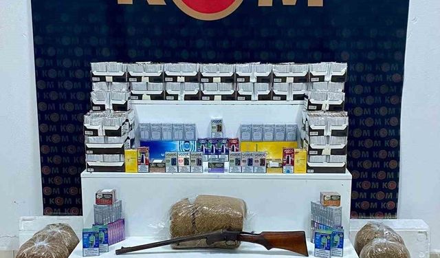 Kars'ta binlerce makaron ve kaçak sigara ele geçirildi