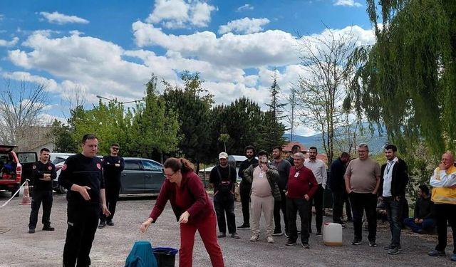 Korkuteli Devlet Hastanesinde yangın ve tahliye eğitimi