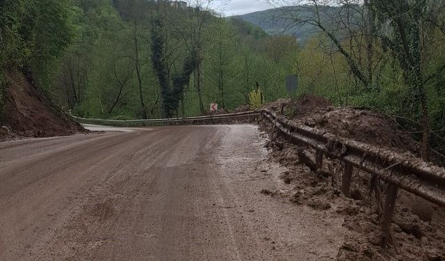 Ordu'da heyelan nedeniyle kapanan yol ulaşıma açıldı