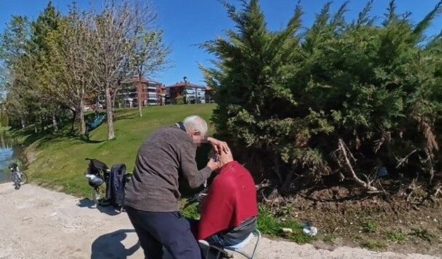 Porsuk Çayı manzaralı tıraş tepki çekti