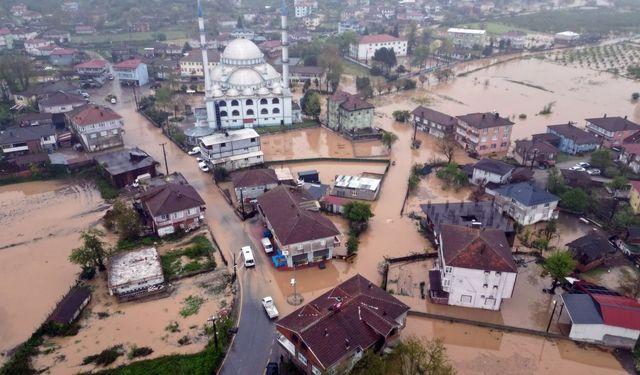 Su taşkını mahalleyi göle çevirdi: Tarım arazileri, ev ve iş yerleri sular altında kaldı