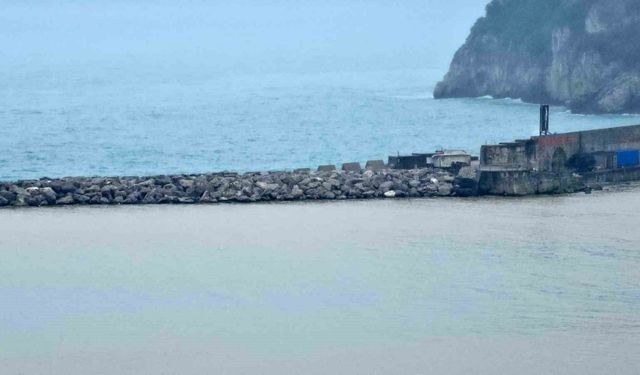Zonguldak Limanı çamur nedeniyle sarı renge büründü