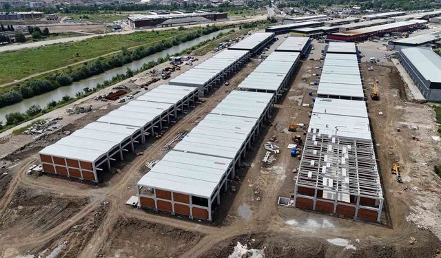 162 dükkanın imalatı büyük ölçüde tamamlandı