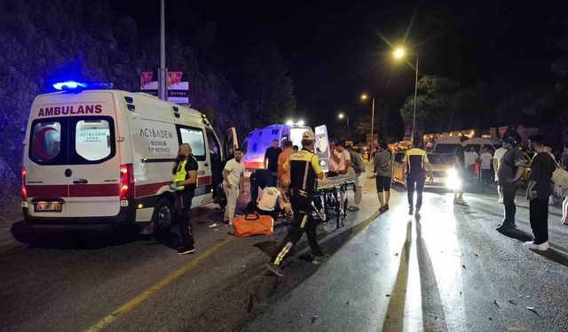 Bodrum'da taksi ile motosiklet çarpıştı: 1 ölü, 1 ağır yaralı