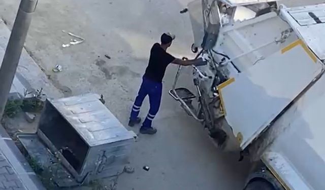 Edirne'de devrilen çöp konteyneri günlerdir kaldırılmadı