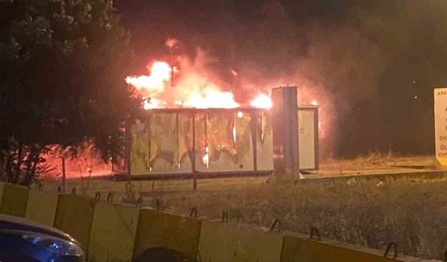 Hatay'da alevlere teslim olan konteyner kullanılamaz hale geldi