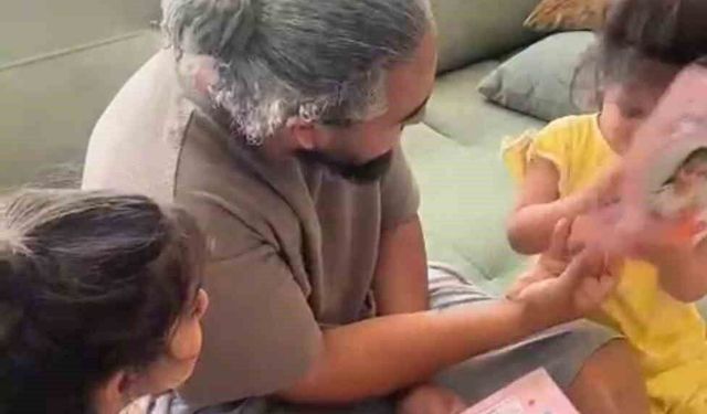 Karneleri karıştıran babanın ikiz kızlarıyla olan diyaloğu kamerada