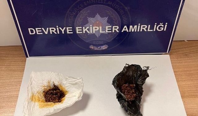 Keşan'da polisin durdurduğu şüphelinin üzerinden uyuşturucu çıktı