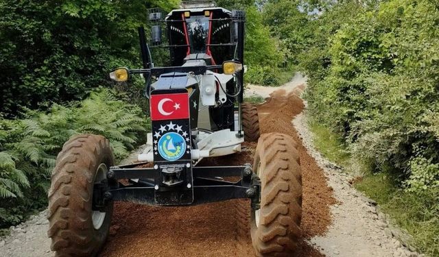Sinop kırsalında yol çalışmaları