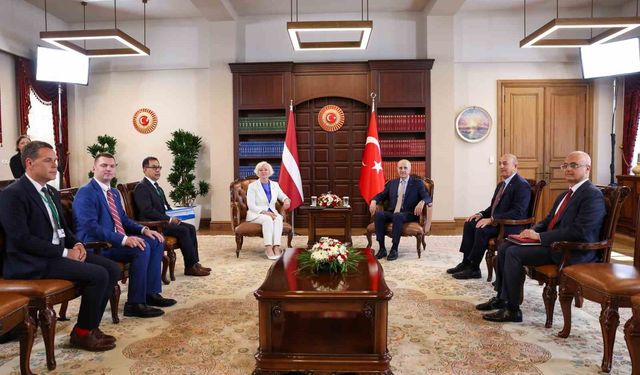 TBMM Başkanı Kurtulmuş, Letonya Parlamentosu Başkanı Mieria ile görüştü