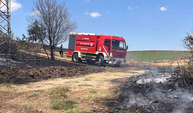 Tekirdağ'da 25 dönüm buğday ekili alan yandı