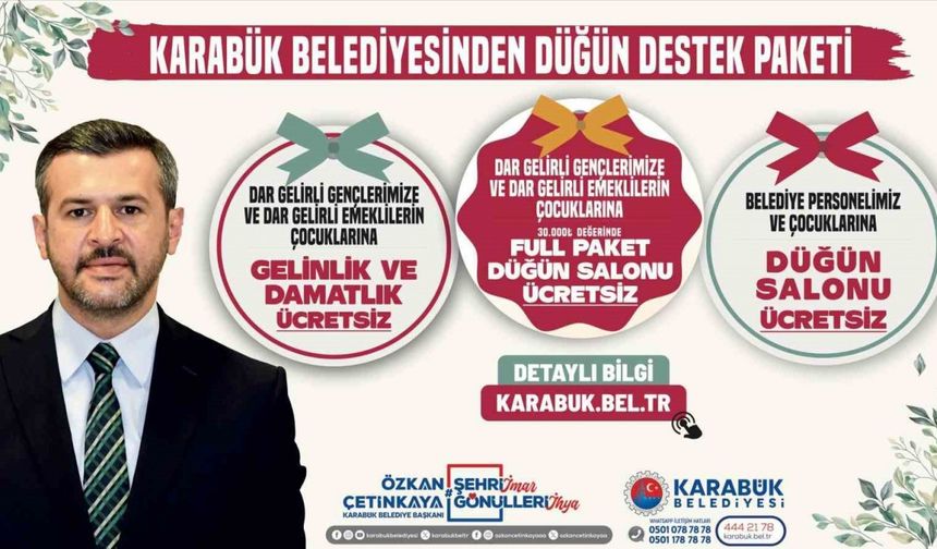 Dar gelirli çiftlere düğün destek paketi