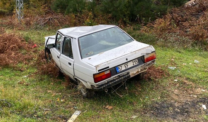 Köpeğe çarpmamak için hamle yaptı, yol kenarına savruldu!