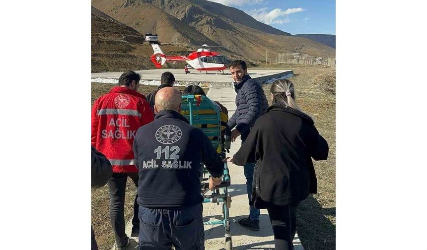 Helikopter ambulans 35 haftalık gebe hastaya hizmet etti