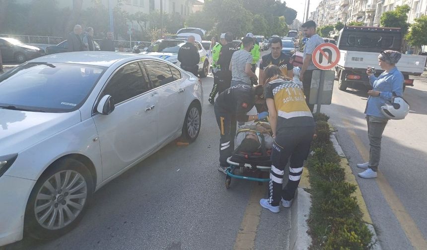 Motosiklet ve otomobil çarpıştı: 1 yaralı