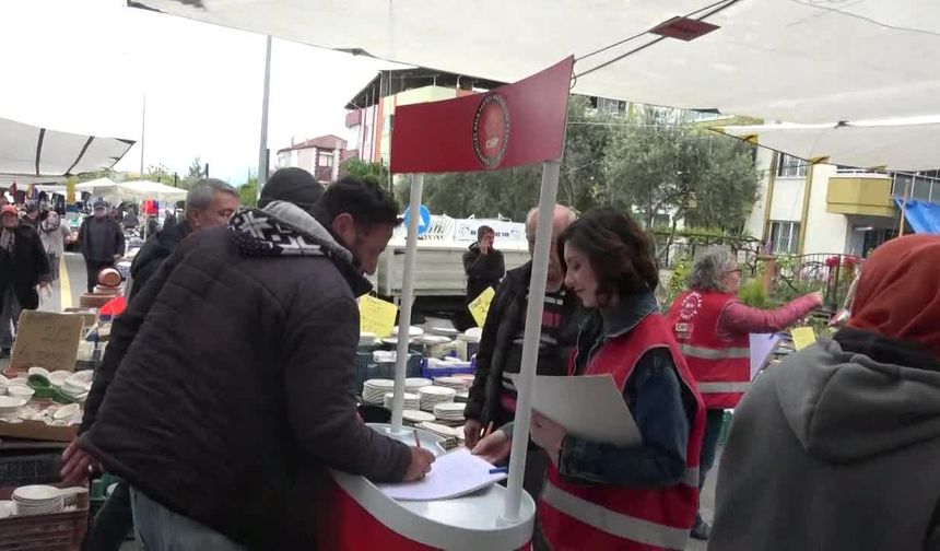 Nazilli halkı, İmamoğlu için imza kampanyasına büyük destek verdi