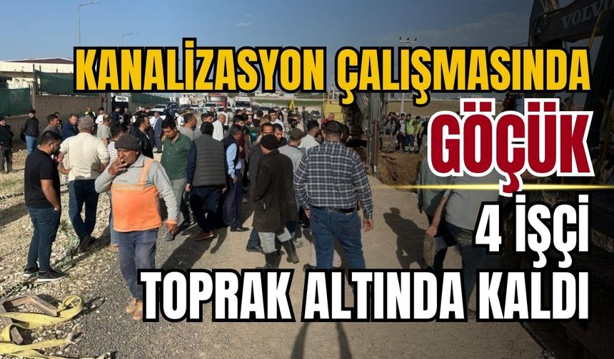 Kanalizasyon çalışmasında göçük