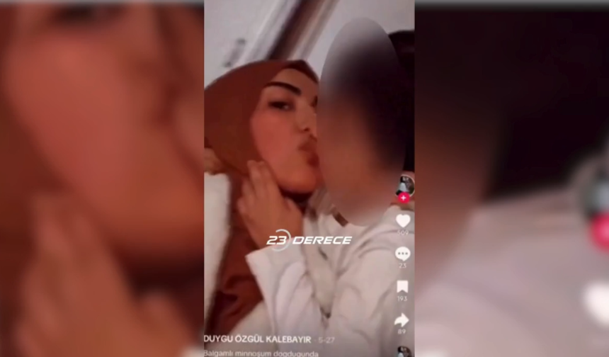 Küçük bir çocuğu dudağından öpen TikTok fenomeninin videosu tepkilere neden oldu