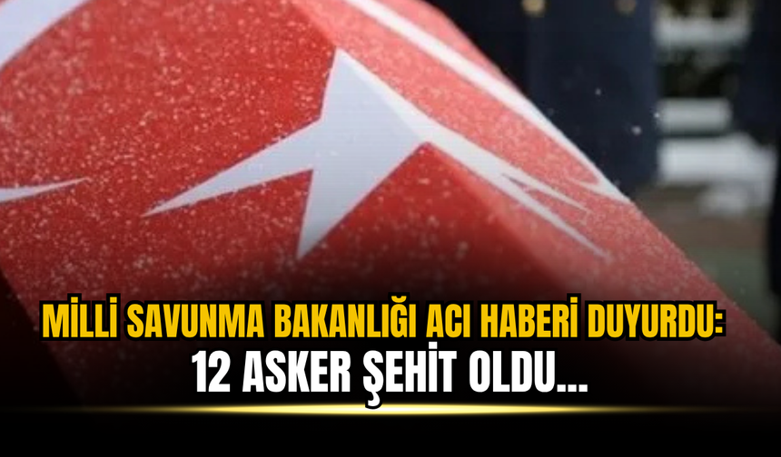 Milli Savunma Bakanlığı acı haberi duyurdu: 12 asker şehit oldu