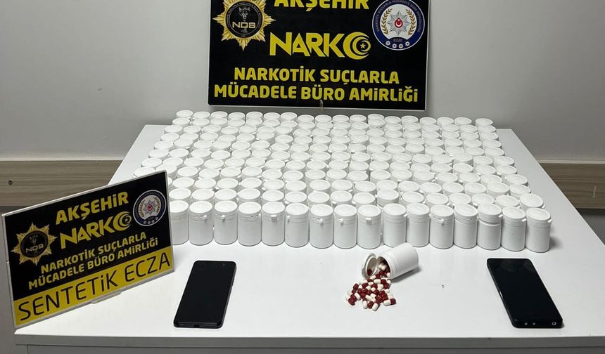 Akşehir'de 10 bin 550 adet uyuşturucu hap ele geçirildi: 2 tutuklama