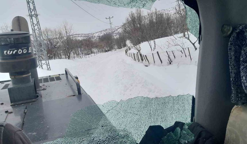Bingöl'de ahır yolunu açmadılar diye iş makinesine saldırdılar