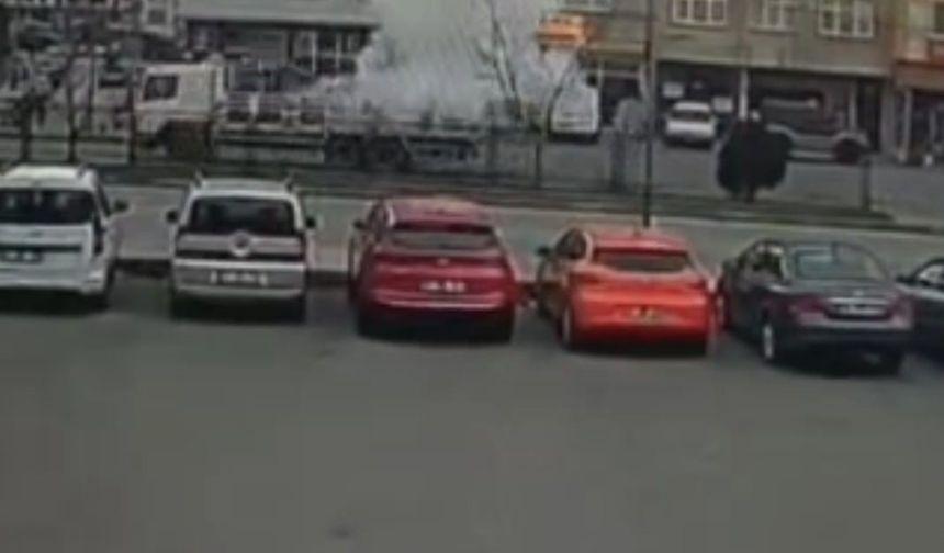 Trabzon'da seyir halindeki tüp kamyonunda korkutan patlama