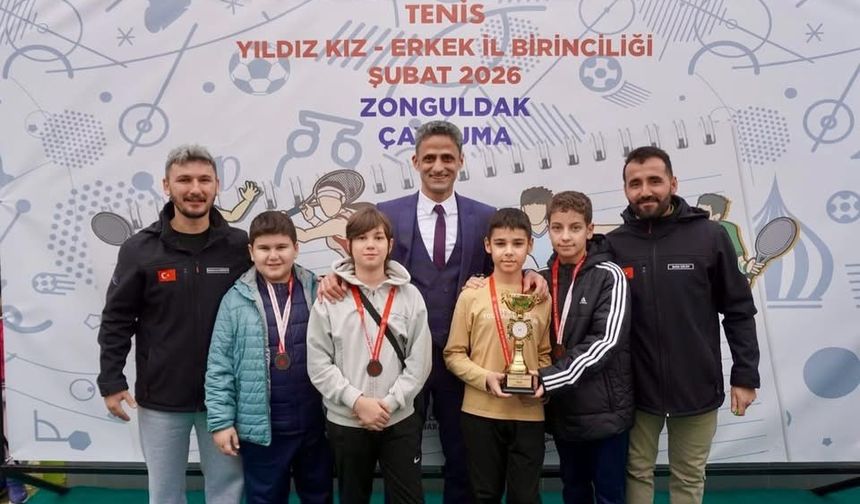 Okul sporları tenis müsabakaları Çaycuma'da tamamlandı