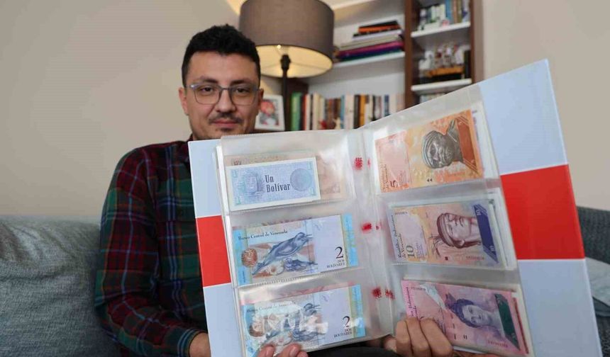 Beş kıtadan 75 ülkenin banknotunu derleyen öğretmen yok olan devletleri unutturmuyor