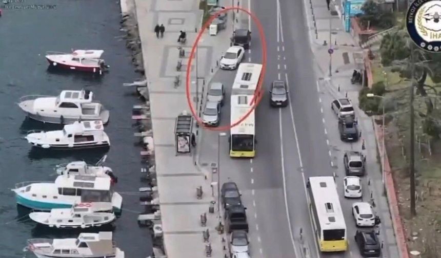 Beykoz'da dron destekli trafik denetimi: 58 araca 190 bin lira ceza