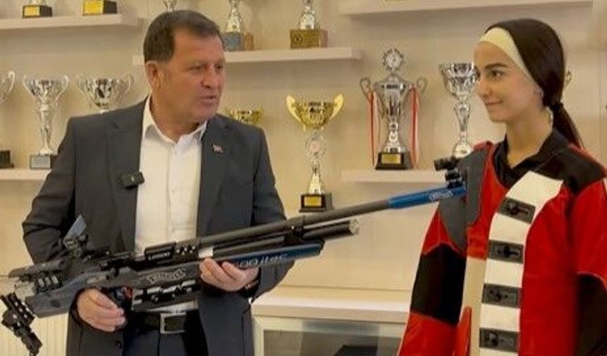 Kayseri'nin ilk SEM Olimpik Tüfek sporcusuna malzeme desteği
