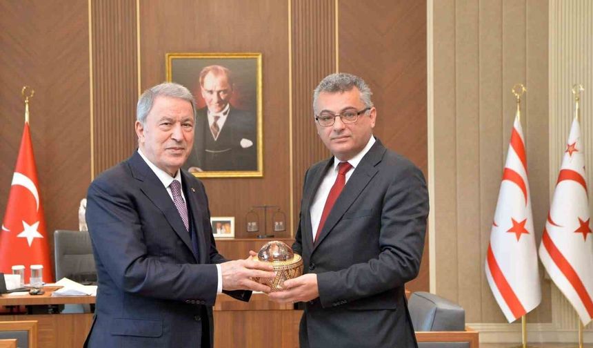 KKTC Cumhurbaşkanı Erhürman, TBMM Milli Savunma Komisyonu Başkanı Akar'ı kabul etti