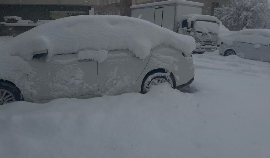 Patnos'ta baharı beklerken 40 santimetre kar yağdı