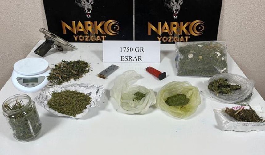Yozgat'ta bin 750 gram esrar ele geçirildi