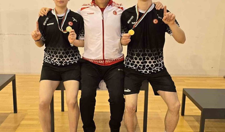 Erzincanlı genç badmintoncular Avrupa'da 3 madalya kazandı