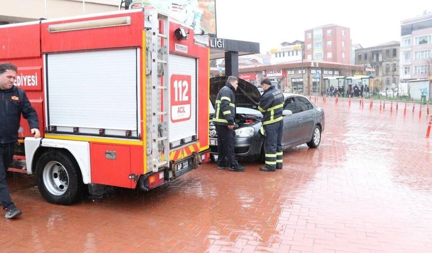 Sinop'ta araç yangını