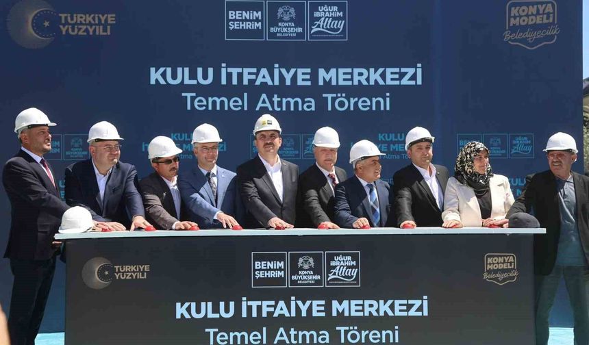 Başkan Altay Cihanbeyli ve Kulu'yu ziyaret etti, Kulu İtfaiye Merkezi'nin temelini attı