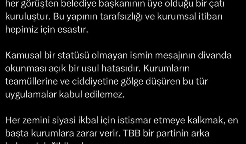 TBB'de kriz oluşturan 'mektup' gerginliği sonrası Alemdar'dan sert eleştiri
