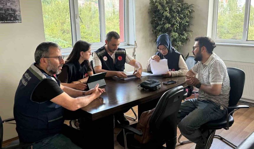 Bayburt'taki tuğla fabrikasında çevre denetimi yapıldı